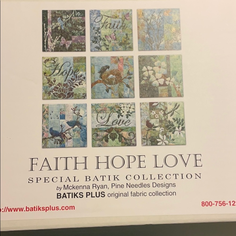 McKenna Ryan Special Batik Collection  Quilt Kit Faith, Hope, Love